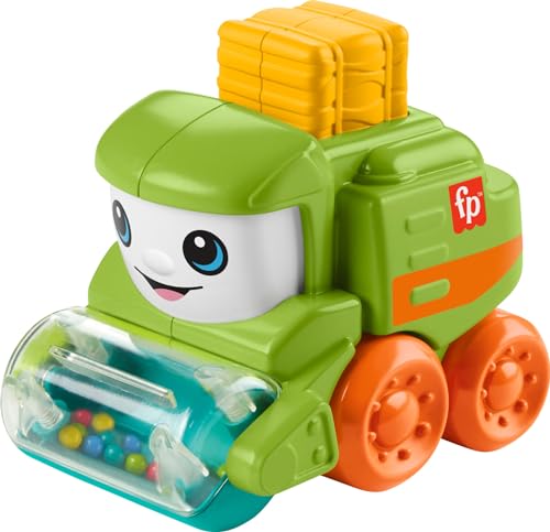 Fisher-Price Baby Toy Rollin’ Tractor Push-Along Vehicle with Fine Motor Activities for Infants Ages 6+ Months