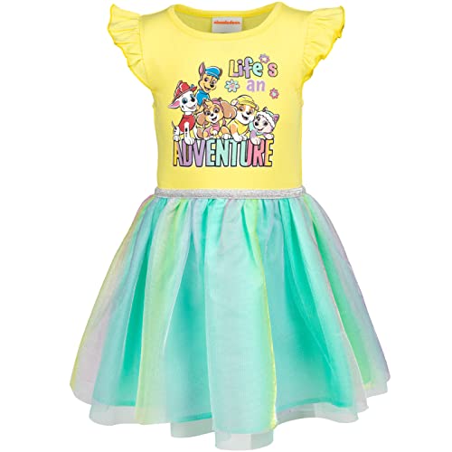 Paw Patrol Chase Everest Rubble Marshall Skye Toddler Girls Dress Yellow 4T