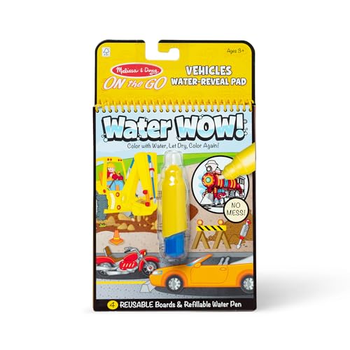 Melissa & Doug On the Go Water Wow! Reusable Water-Reveal Activity Pad - Vehicles - FSC Certified