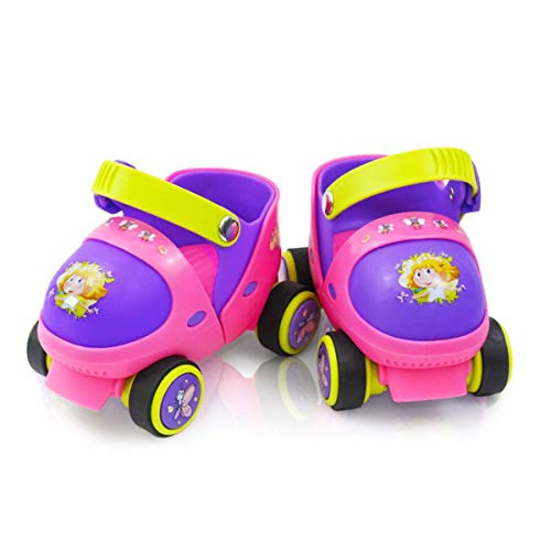 Kid's Children's Boys Girls Adjustable Speed Quad Roller Skate Shoes with Safe Lock Mode for Beginners (Pink)
