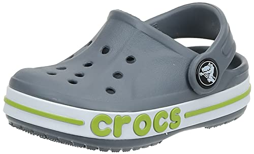 Crocs Kids' Bayaband Clog | Slip On Shoes | Comfortable Water Shoes, Charcoal, J3 US Little Kid