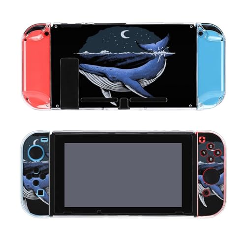 AoHanan Blue Whale Ocean Switch Screen Protector Case Cover Full Accessories Switch Game Case Protection Skin for Switch Console and Joy-Cons