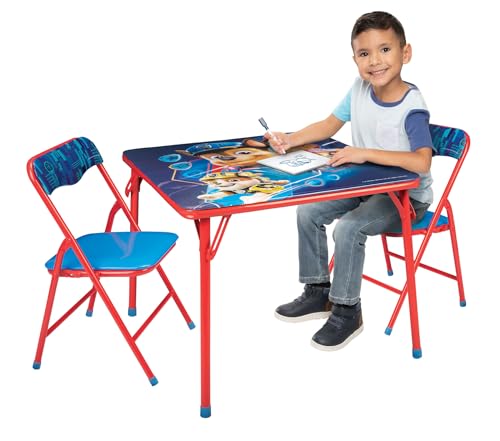 Paw Patrol Movie Kids Table & Chairs Set for Kid and Toddler 36 Months Up to 7 Years, Includes: 1 Table (24' L x 24' W x 20' H), 2 Chairs (13' L x 13.5' W x 21' H) Weight Limit: 70 lb