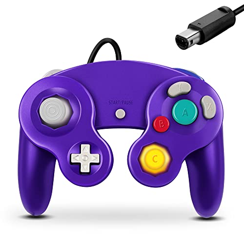 FIOTOK Gamecube Controller, Classic Wired Controller for Wii Nintendo Gamecube (Purple)