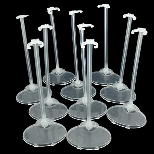 Qlychee 10pcs Transparent Stand Support for Dolls Mini Display Holder