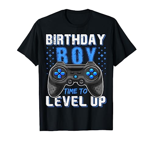 Level Up Birthday Boy Gamer T-Shirt - Classic Fit, Short Sleeve, Black