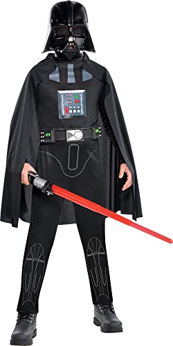 Costumes USA Classic Darth Vader Halloween Costume for Boys, Star Wars, Large (12-14), with Breathing Simulator and More