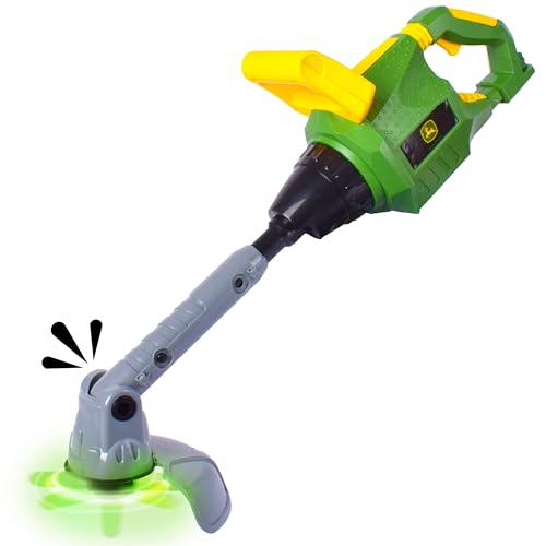 John Deere Power Tools Weed Trimmer - Construction Tool Toy with Lights and Sounds | Realistic Pretend Play Set for Kids 5+ - Sunny Days Entertainment