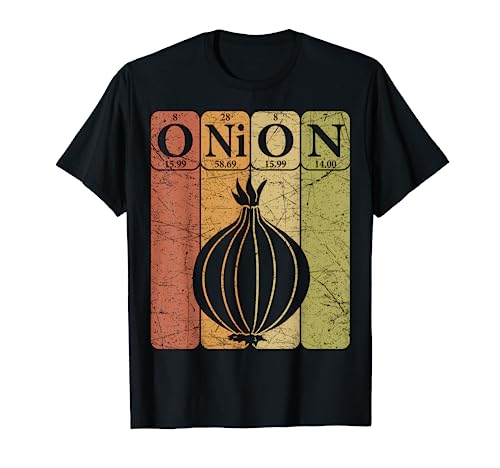 Onion Periodic Table Elements Vegetables Farmer Retro T-Shirt