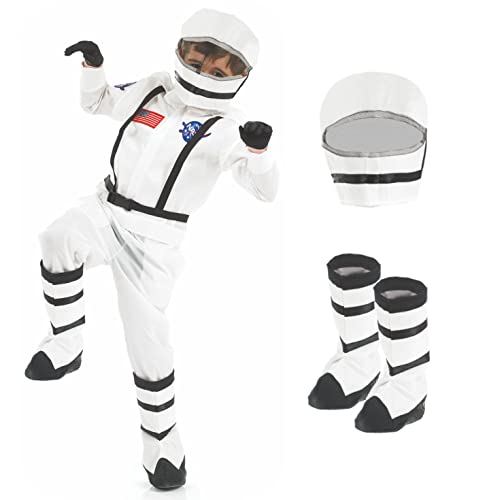fun shack Astronaut Costume for Kids with Helmet, Kids Astronaut Costumes, Nasa Costume Kids, Space Costume for Kids, X-Large