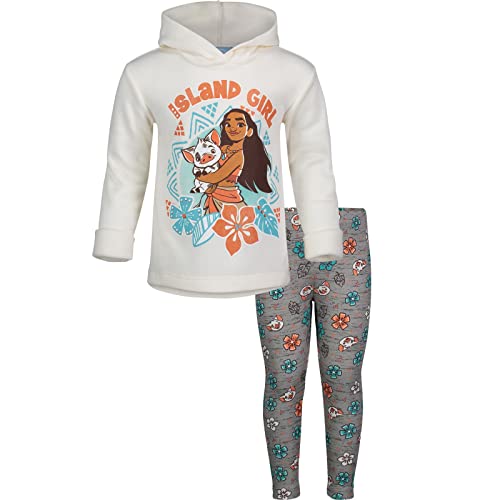 Disney Moana Toddler Girls Pullover Hoodie and Leggings Outfit Set White 4T
