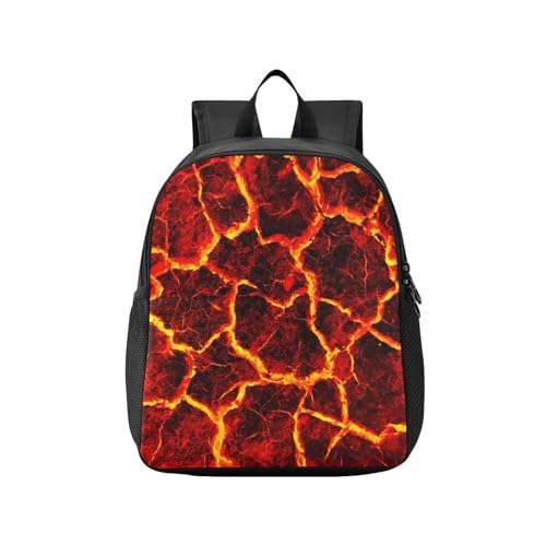 Sletend Lava Fire Volcano Texture Toddler Backpack Waterproof Mini Backpack Boys/Girls Cute Small Backpack Kindergarten Pre School Bags (M