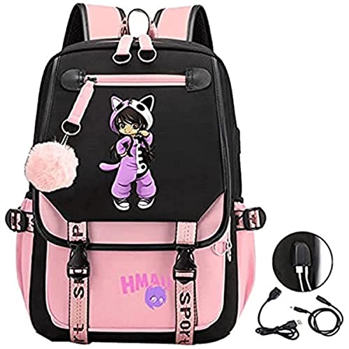 Holezyd Cute Laptop Backpack Amine Fashion Travel Hiking School Backpack for Girls Women Large Bookbag With Usb Charge Port 18 Inch
