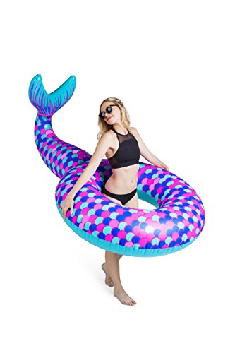 BigMouth Inc Giant Mermaid TaiI PooI FIoat, Funny InfIatable Vinyl Summer Pool or Beach Toy, Patch Kit Included