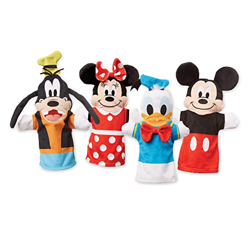Melissa & Doug Disney Mickey Mouse & Friends Soft & Cuddly Hand Puppets, 9.5 x 2.1 x 14.25 inches, Multi