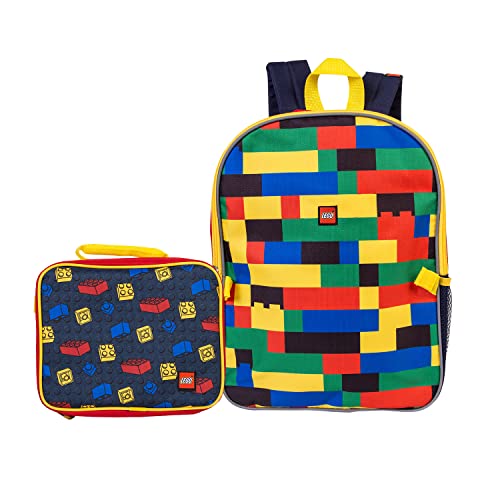 LEGO Classic Backpack Combo Set - Lego Boys 2 Piece Backpack Set - Back to School Allover Knapsack Set - Backpack & Lunch Kit (Multicolored)