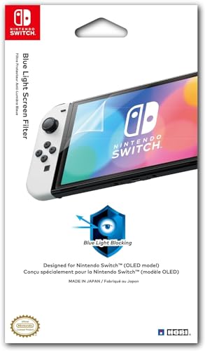 HORI Blue Light Screen Protective Filter for Nintendo Switch (OLED Model) - Officially Licensed by Nintendo - Nintendo Switch;