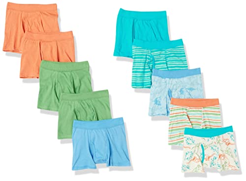 Hanes Toddler Boys' Underwear, Pure Comfort 100% Cotton Boxer Briefs & Briefs Available, 10-Pack, Assorted, 4T