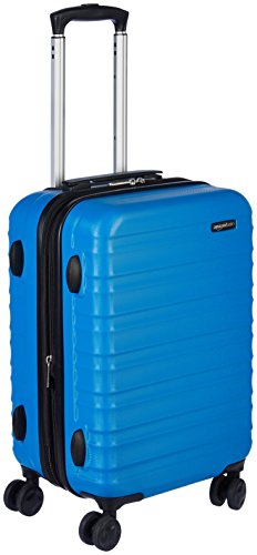 Amazon Basics Expandable Hardside Carry-On Luggage, 20-Inch Spinner with Four Spinner Wheels and Scratch-Resistant Surface, Light Blue