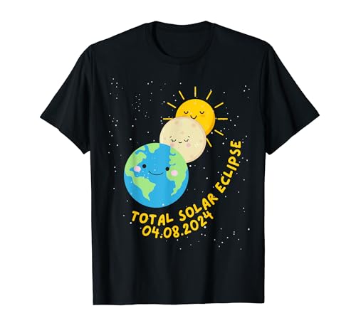 Total Solar Eclipse 2024 Cute Solar Eclipse Kids Toddler Boy T-Shirt