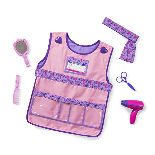 Melissa & Doug Hair Stylist Role Play Costume Dress-Up Set (Frustration-Free Packaging) Purple 17' x 21' x 5', for Children Age : 3+