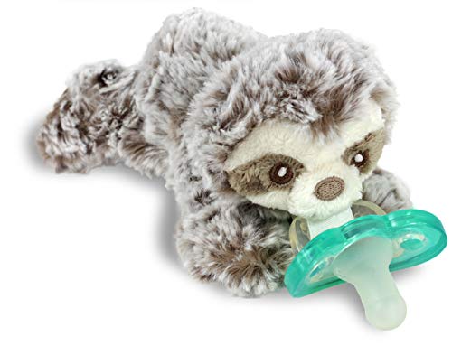 RaZbaby RaZbuddy JollyPop Pacifier Holder w/Removable Baby Pacifier - 0m+ - BPA Free - (Sloth)