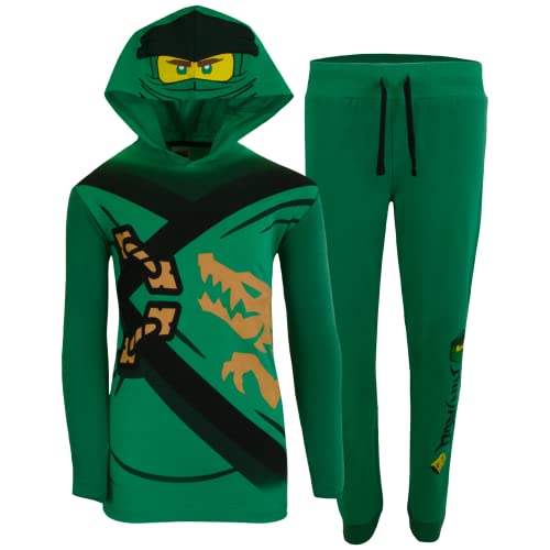 LEGO Ninjago Boys Pants Sets, Ninjago Pullover Hoodie Tee and Pants Sets for Boys (Green, 8)