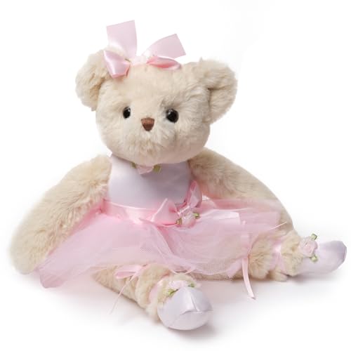 Bearington Nina Ballerina 13 Inch Pink Stuffed Animals - Ballerina Doll - Ballerina Toys
