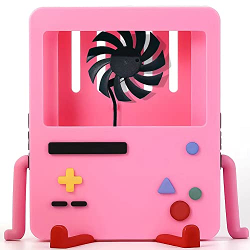 GRAPMKTG Charging Stand with Cooling Fan for Nintendo Switch Accessories Portable Dock Compatible for Nintendo Switch OLED Cute Case Decor Gift Men Women Kids Pink