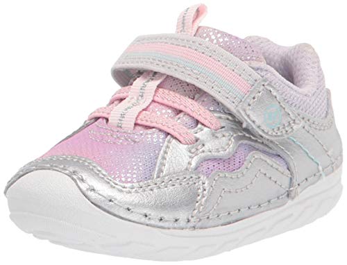 Stride Rite baby girls Soft Motion Kylo Sneaker, Silver/Multi, 4 Infant US