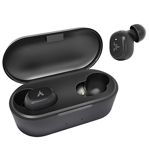 Avantree TW115 Tiny True Wireless Bluetooth 5.0 Earbuds Earphones for Small Ear Canals, with Noise Isolation & Mic, Secure Fit for Sport, 36H in Ear Headphones with Wireless Charging Case (Black)