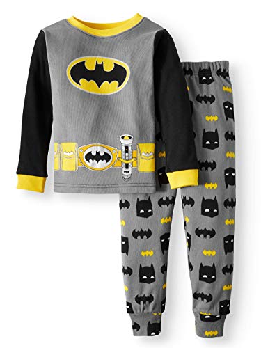 AME DC Comics Batman Toddler Boy Cotton Tight Fit Pajamas (2T), Black