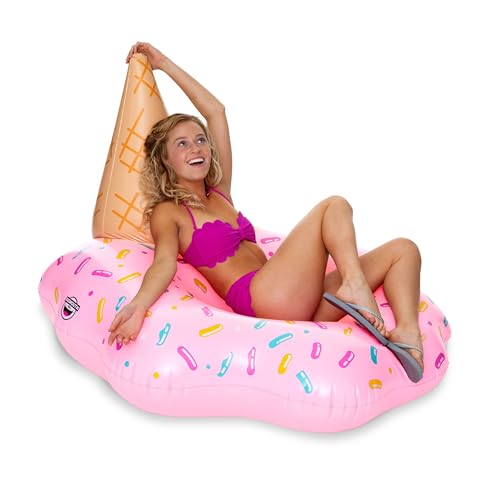 BigMouth Inc. Melting Ice Cream Pool Float, Thick Vinyl Raft, 4 feet Wide, Holds 200 Pounds and Includes Patch Kit 48: x 48'