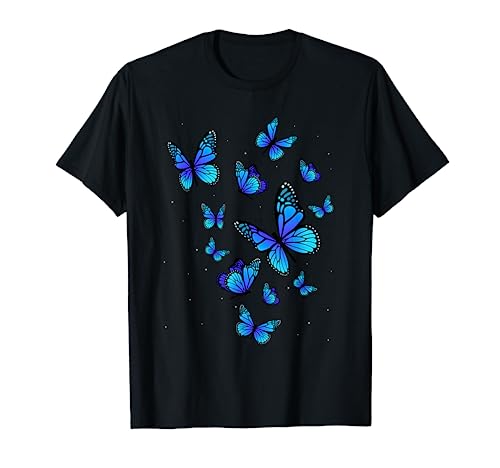 Blue Butterfly Art Garden Beautiful Butterflies T-Shirt