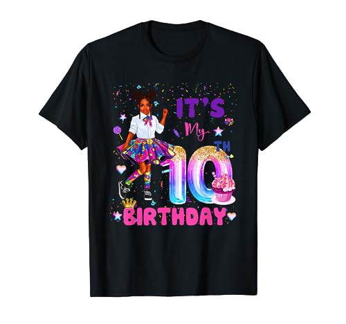 Its My 10th Birthday African American Black Girl 10 Year Old T-Shirt