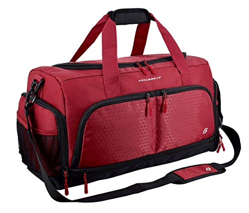 Ultimate Gym Bag 2.0: The Durable Crowdsource Designed Duffel Bag with 10 Optimal Compartments Including Water Resistant Pouch, Red, Medium (20'), Red, Medium (20')