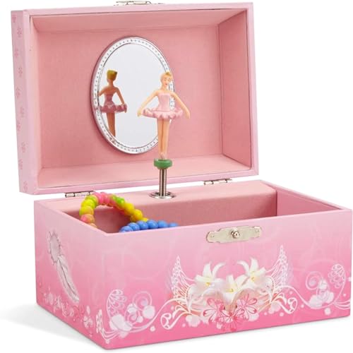 Jewelkeeper Ballerina Music Jewelry Box - 'Swan Lake' Melody, Pink Soft Interior, 6x4.65x3.5, Elegant Design with Spacious Storage - Ideal Gift for Birthdays and Special Occasions - Ready to Gift