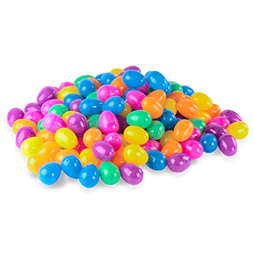 Super Z Outlet Plastic Easter Eggs Surprise Toys Blind Bags Colorful Assortment Bright Empty Shells, Crafts Basket Stuffers for Party Hunt Games (144 Pack)
