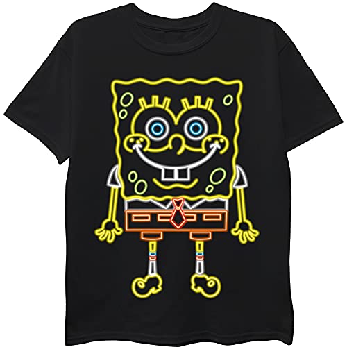 Nickelodeon Boys' Big Spongebob Squarepants Short Sleeve T-Shirt, Black, 8