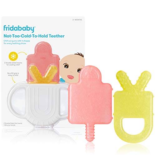 Frida Baby Teething Relief Not-Too-Cold-to-Hold Baby Teether | BPA-Free Silicone Teething Toys