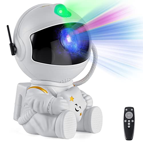 XHSY Astronaut Projector，Star Projector Galaxy Light，Night Light for Kids，Light Projector for Bedroom，Starry Nebula Ceiling LED Lamp，with Remote (White1)