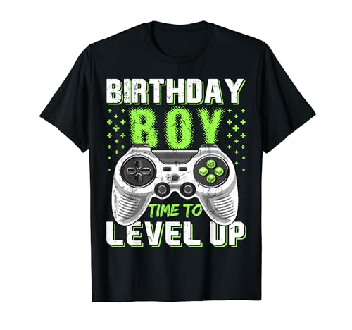 Level Up Birthday Boy Video Game T-Shirt - Classic Fit, Black, Kids Party Gift