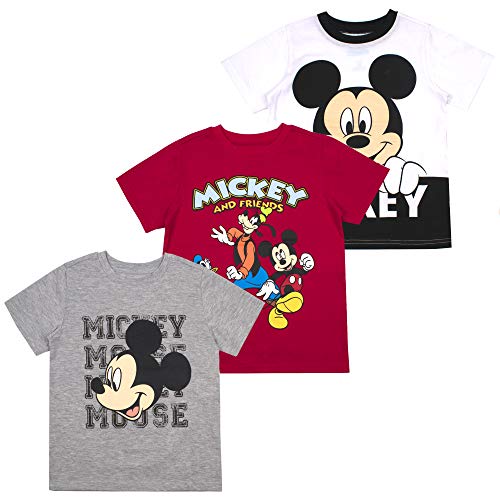 Mickey Mouse Friends Boys' T-Shirt (Pack of 3) 3T White