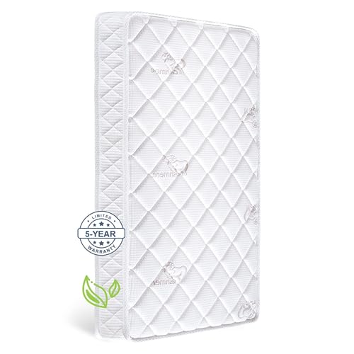 Premium Dual-Sided Crib & Toddler Mattress,100% Knitted Fabric-Hypoallergenic,5' Firm Soft Crib Mattress, Non-Toxic Fits Standard Cribs & Toddler Beds