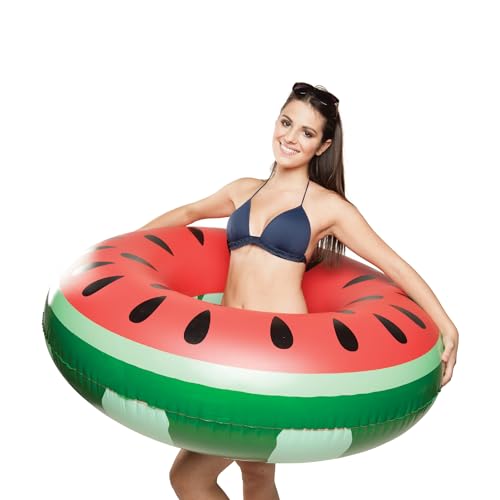 BigMouth Inc. Watermelon Pool Float, 4' Wide, Inflatable Floatie Tube, Blow Up Swim Ring, Outdoor Summer Pool Party Water Toy