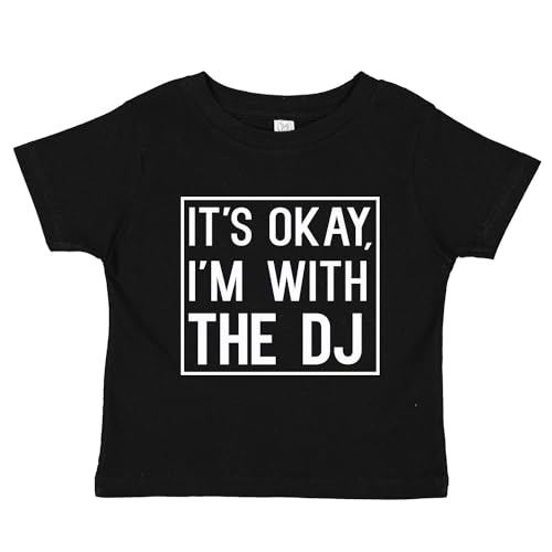 It's Ok I'm with The Dj Baby Tee Shirt (Black 12M 128)