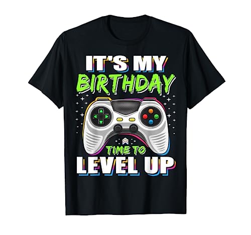 It's My Birthday Boy Time to Level Up Video Game Gift Boys T-Shirt