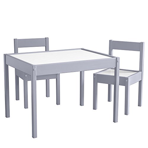 Baby Relax Hunter 3-Piece Kiddy Table & Chair Kids Set, Grey