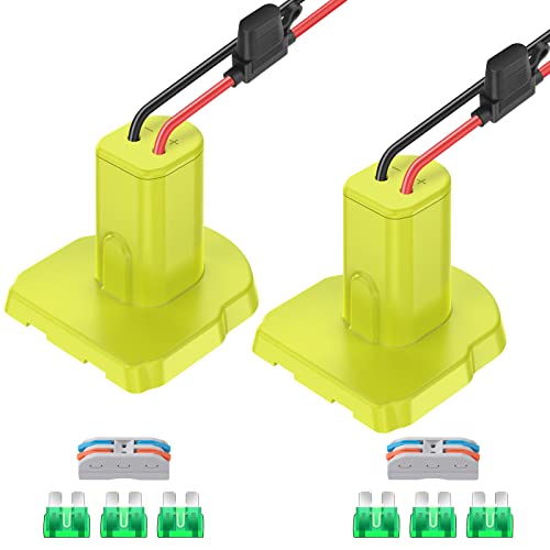 2 Packs Power Wheel Adapter for Ryobi 18V Battery Adapter Power Wheels Battery Conversion Kit with Fuses & Wire Terminals, 12AWG Wire, Power Connector for DIY Ride On Truck, RC Car Toys and Robotics
