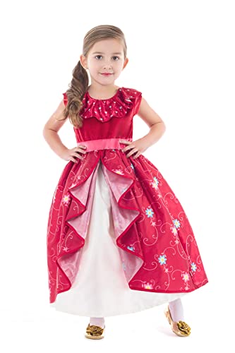 Little Adventures Ruby Princess Dress Up Costume (Medium Age 3-5) - Machine Washable Child Pretend Play and Party Dress with No Glitter